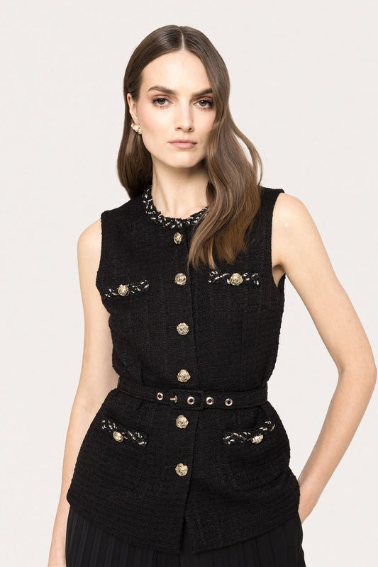 Belted boucle vest NISSA