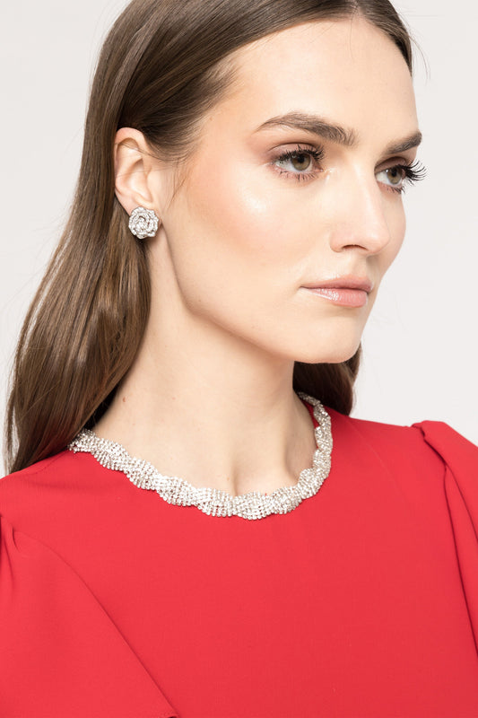 Crystal-embellished pleated dress - RS14881 NISSA