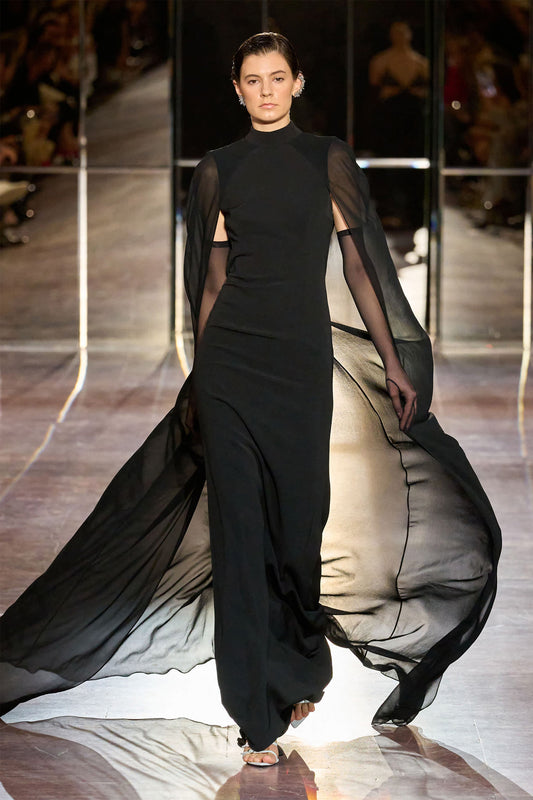 Cape-style backless gown NISSA