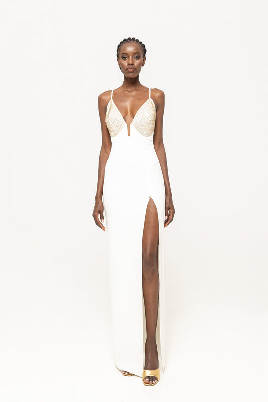 Fringe-detail maxi dress NISSA