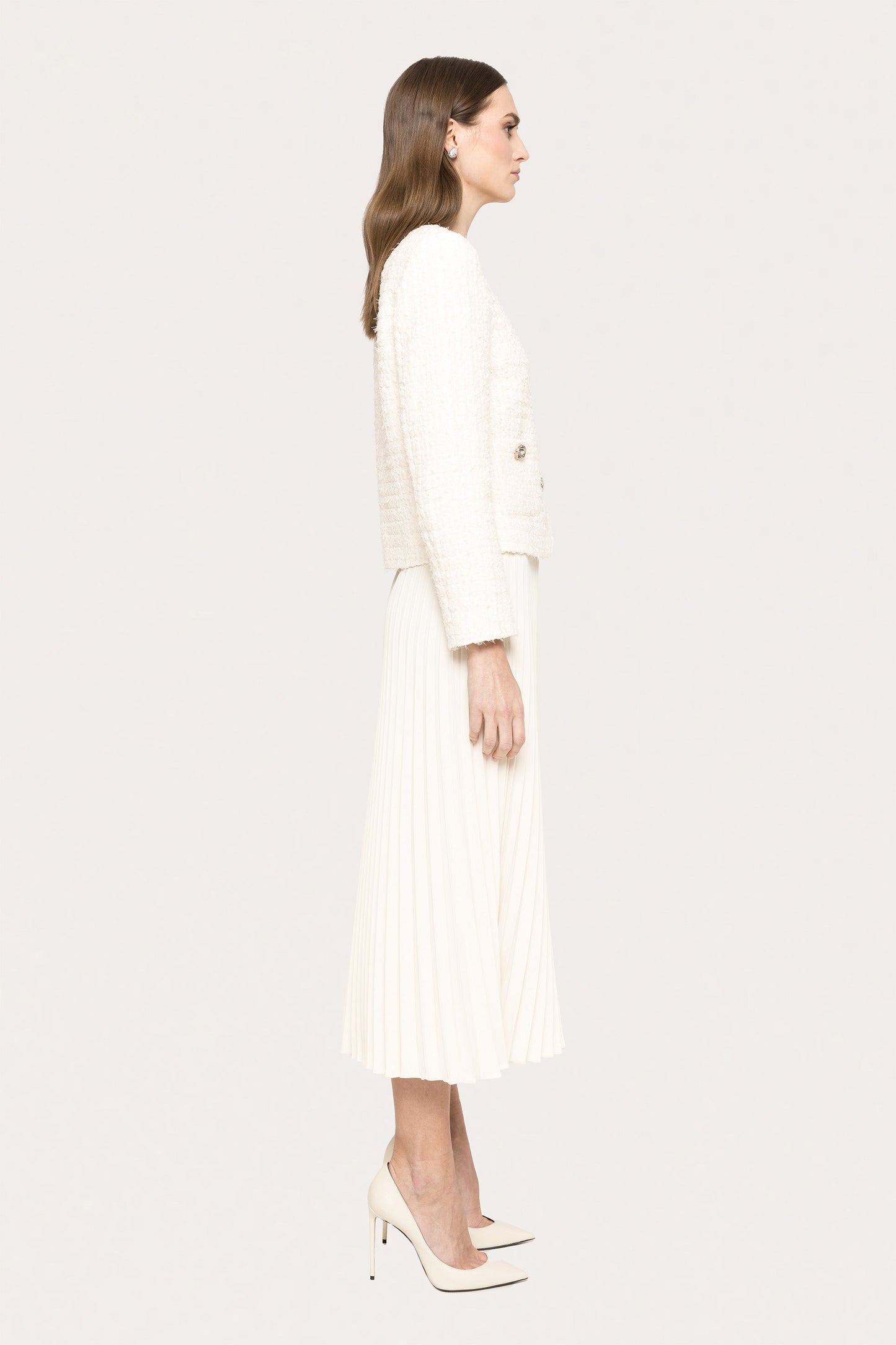 Bouclé suit jacket - J15577 off white NISSA