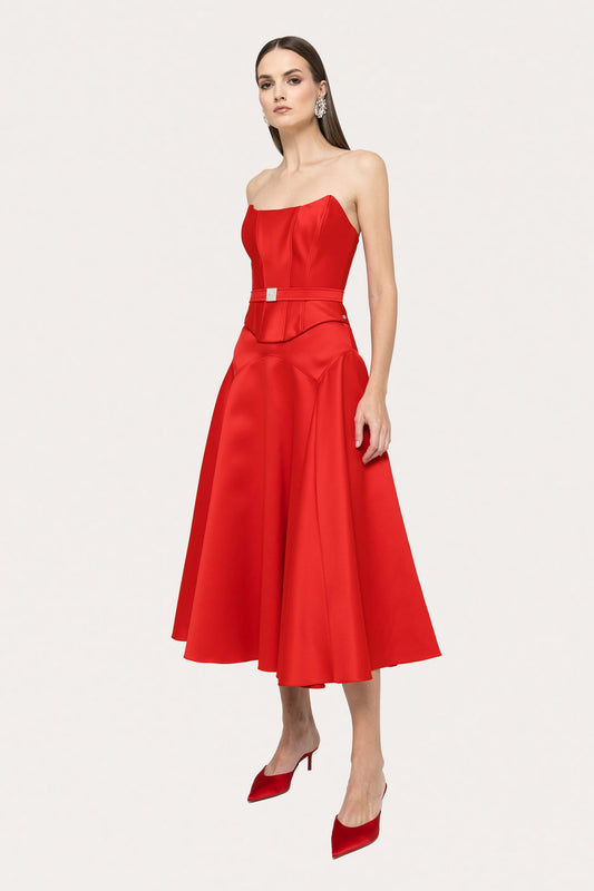 High-waisted taffeta skirt NISSA