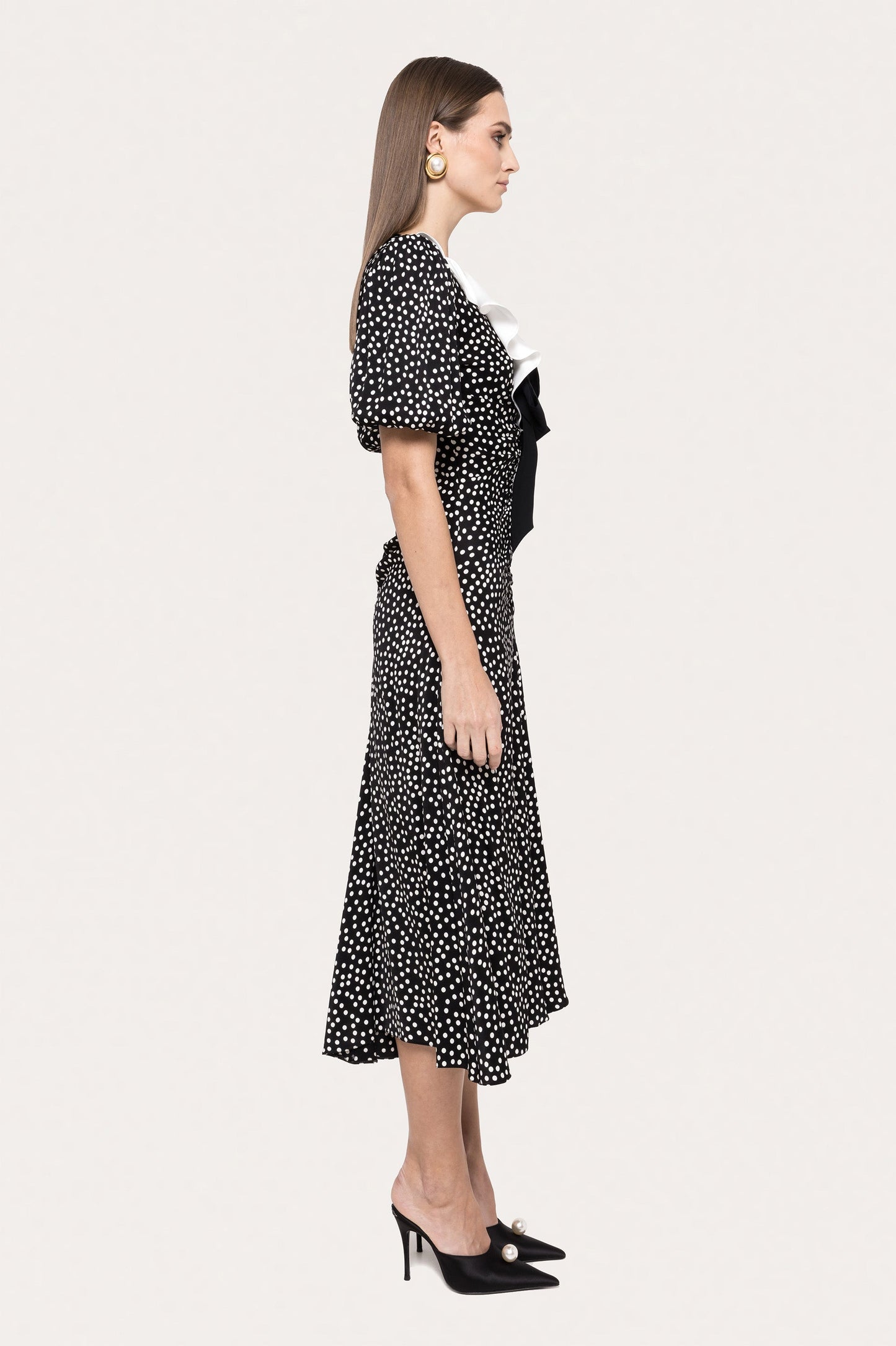 Polka-dots viscose midi dress - RC15741 NISSA