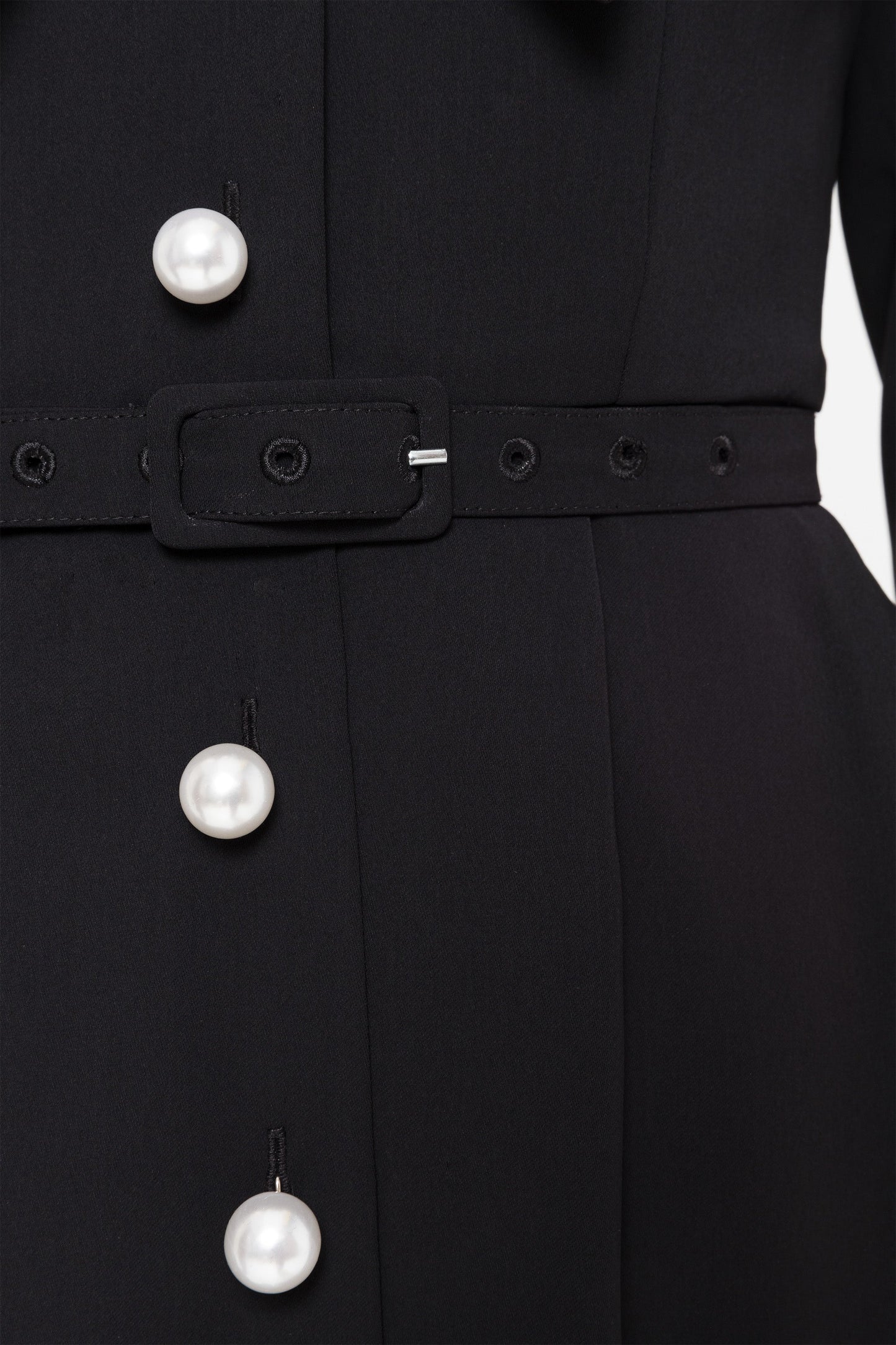 Faux-pearl buttons midi dress - RZ15634 NISSA