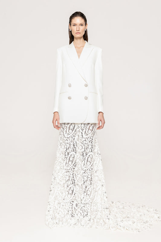 Sequin-embellished lace maxi skirt NISSA