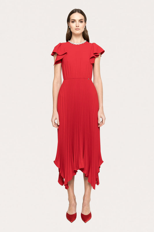 Crystal-embellished pleated dress - RS14881 NISSA