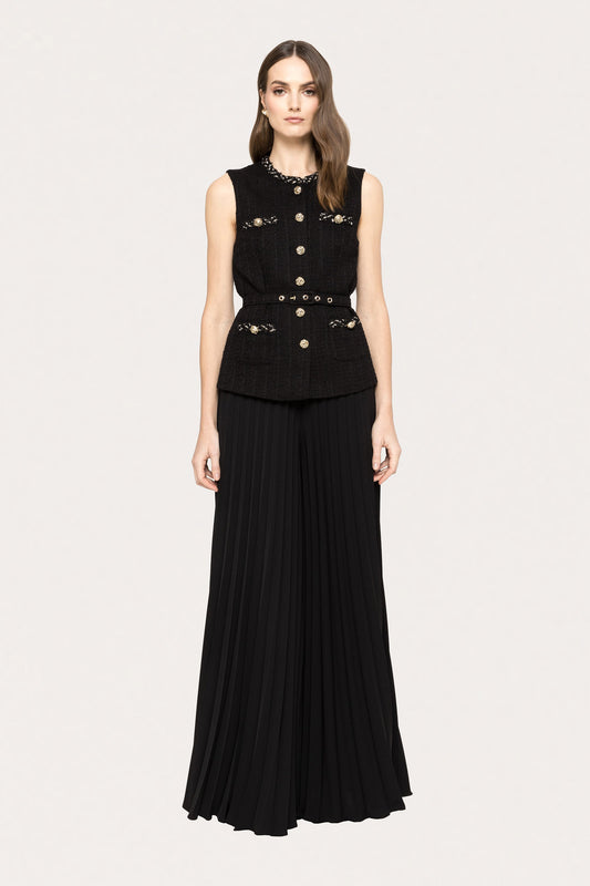 Belted boucle vest - J15745 black NISSA
