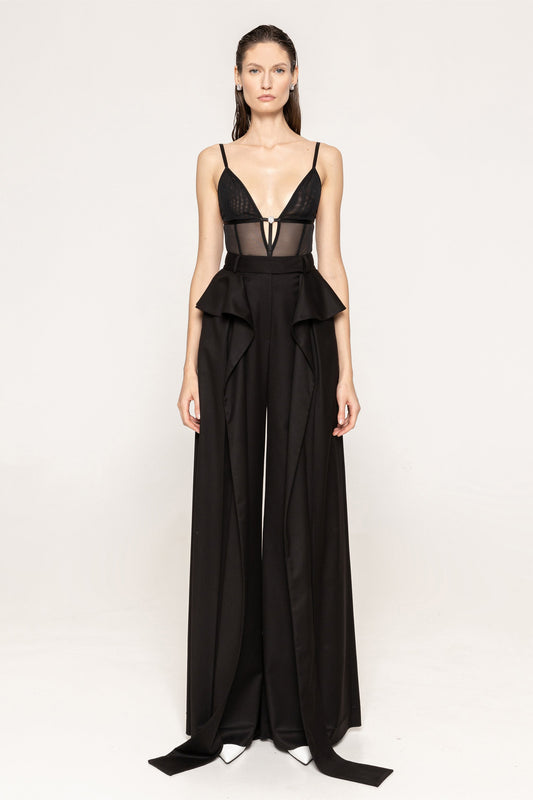 Waist-corset tulle bodysuit NISSA