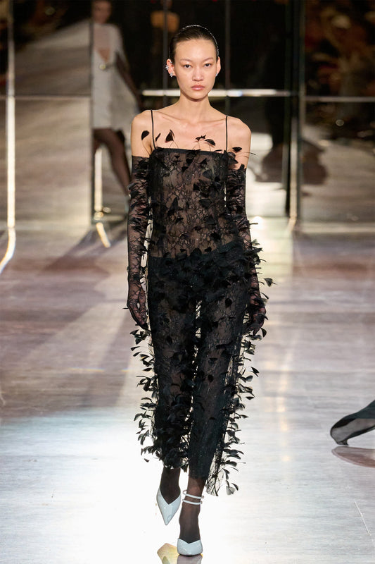 Ostrich-feather lace dress NISSA