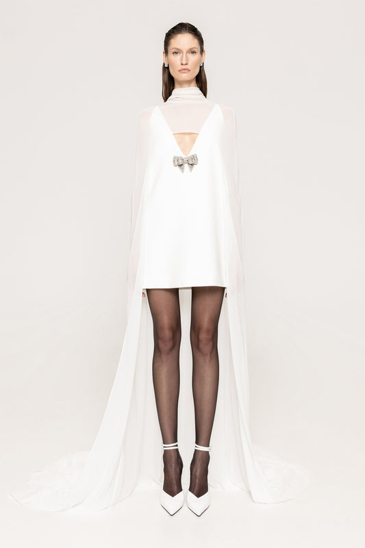 Cape-style backless mini dress - RRS15942 NISSA