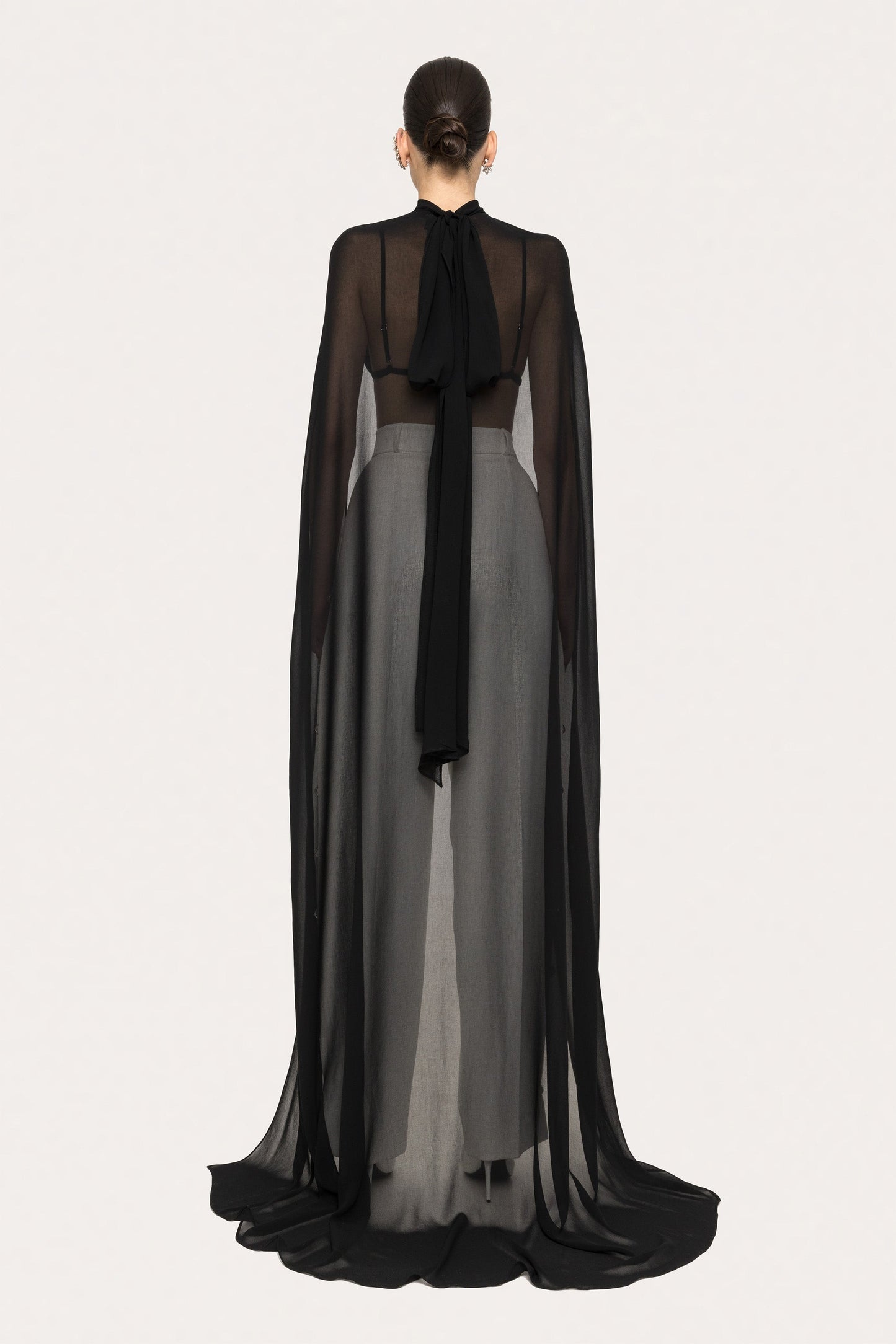 High rise side-slit white pants NISSA