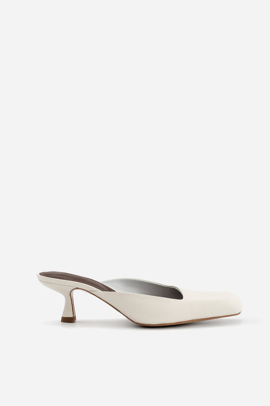 GEORGIA Milky Leather Mules /5 cm/ KACHOROVSKA