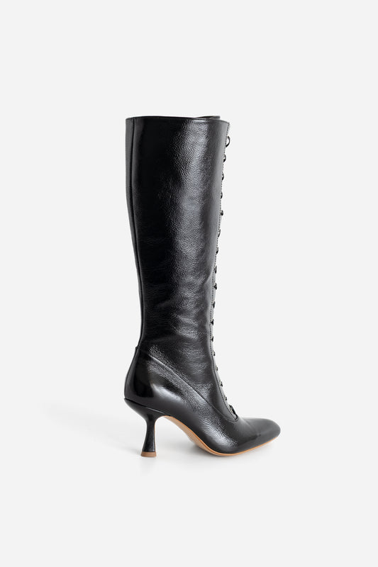 XENA black leather boots KACHOROVSKA