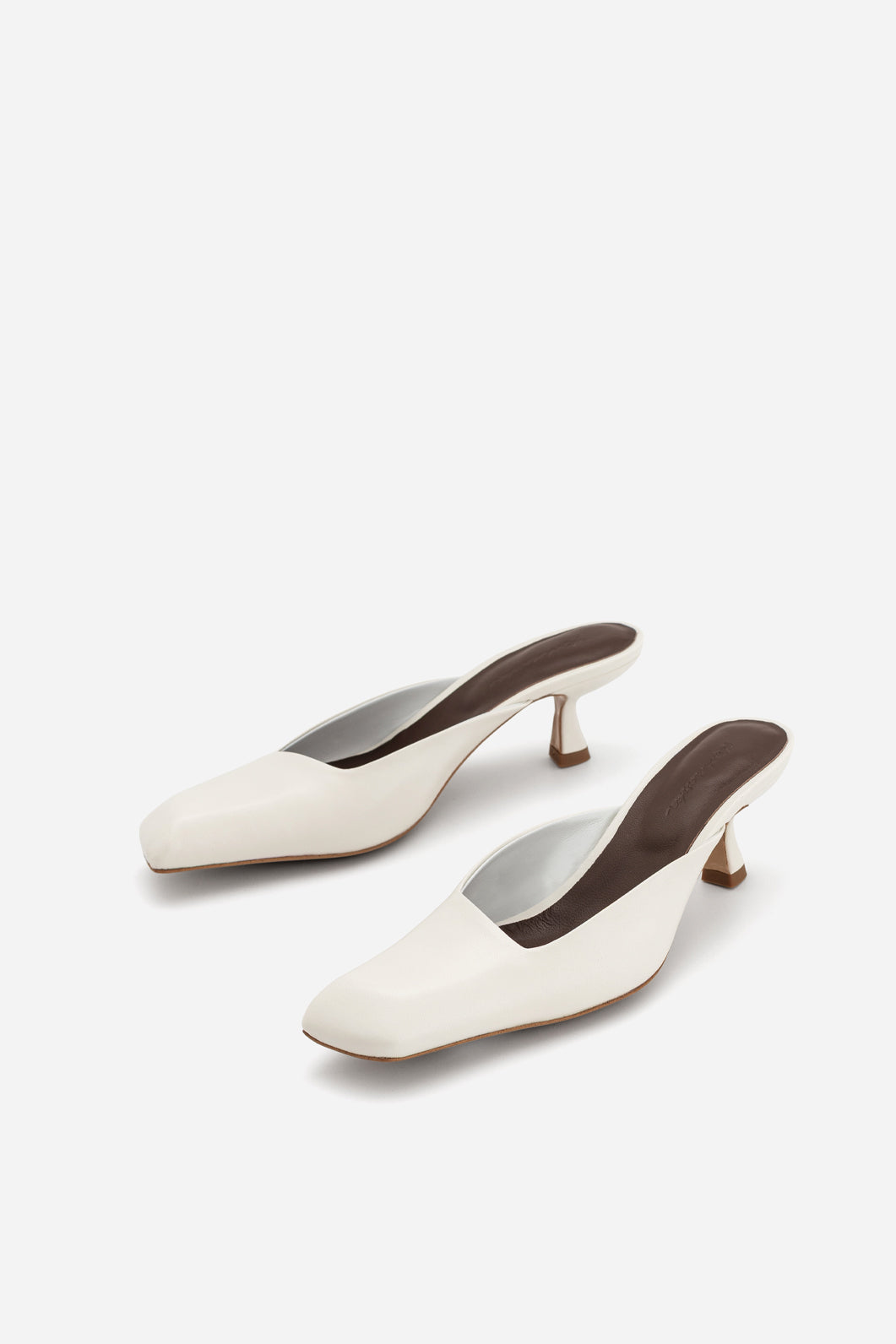 GEORGIA Milky Leather Mules /5 cm/ KACHOROVSKA