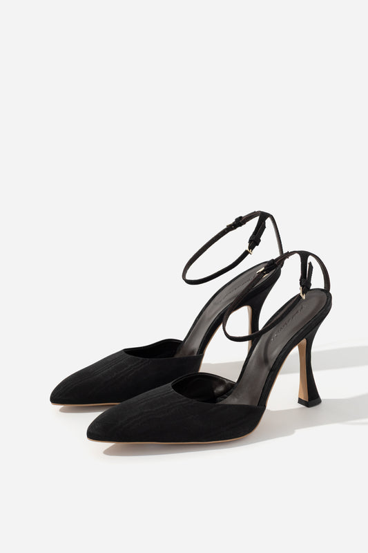 PAM black satin shoes KACHOROVSKA