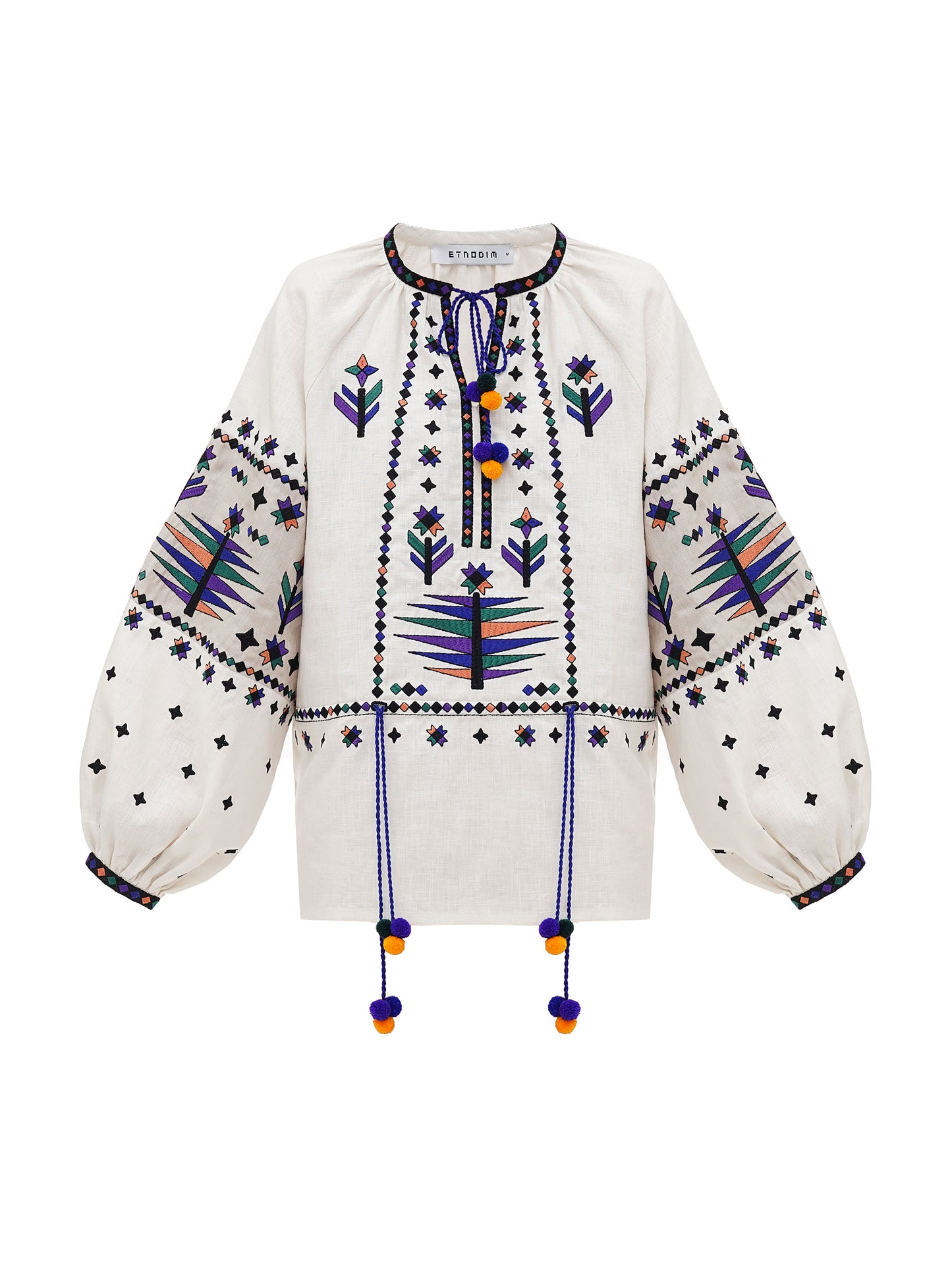 Women's embroidered shirt with geometric embroidery Melanka ETNODIM
