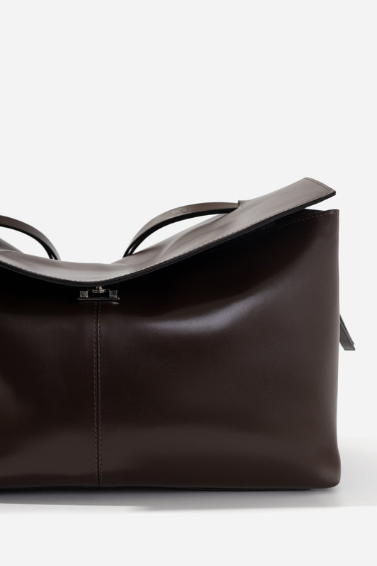 REBECCA GRANDE 35 DARK BROWN LEATHER BAG KACHOROVSKA