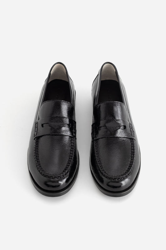 DUCKY BLACK GLOSSY LOAFERS KACHOROVSKA