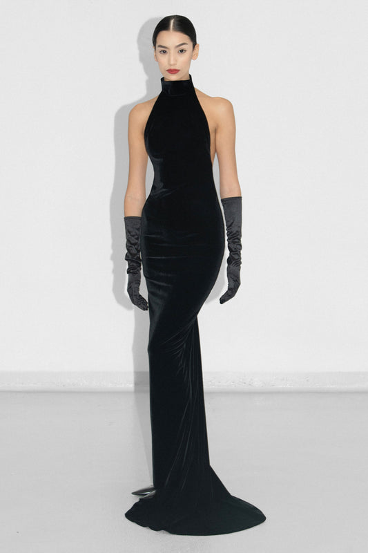 Open-Back Velvet Gown VESTIAIRE D'UN OISEAU LIBRE