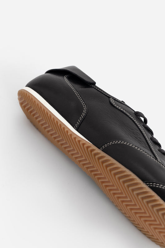 BOWLEY BLACK LEATHER SNEAKERS KACHOROVSKA