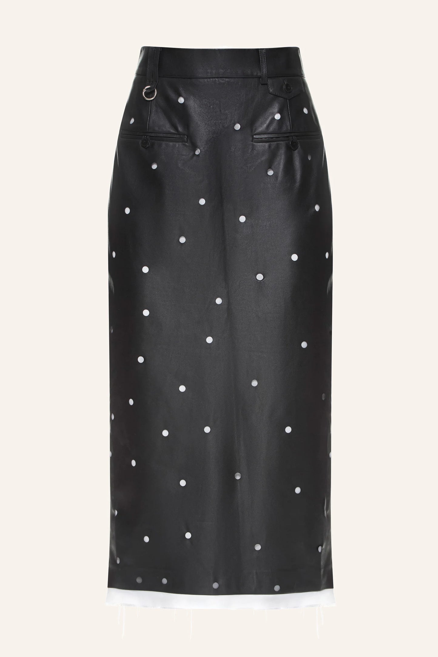 PERFORATION LEATHER SKIRT KATERINA KVIT