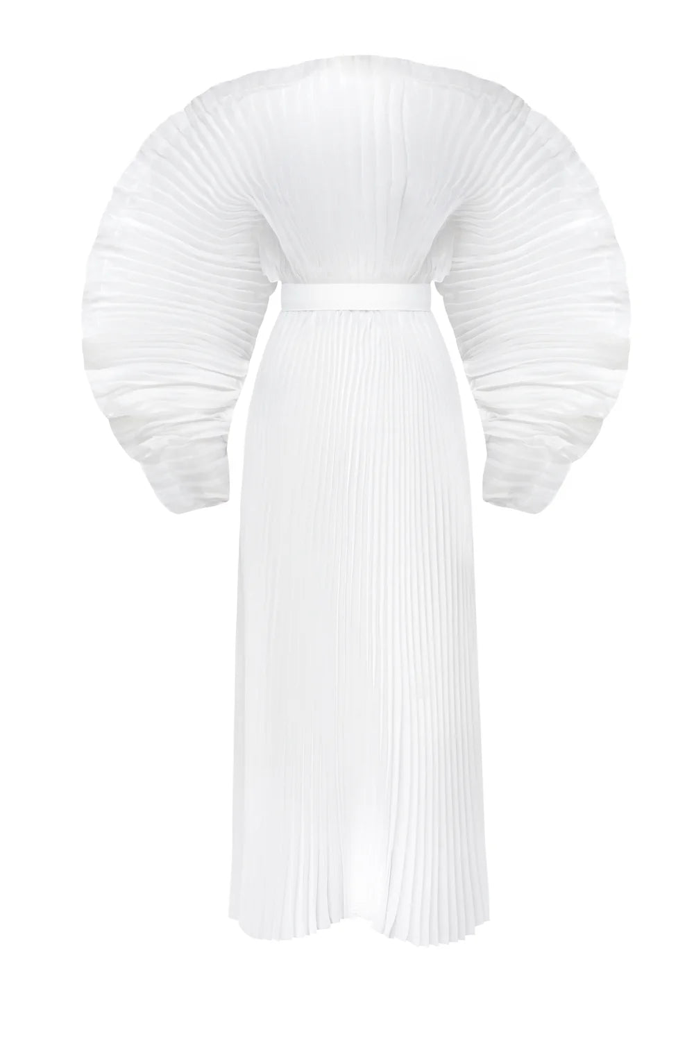 Alisha Pleated White Dress J’AMEMME