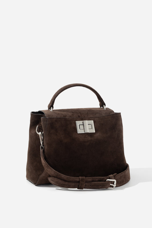 ERNA SOFT bag dark brown suede KACHOROVSKA