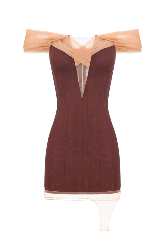 Draped corset dress with a strap FROLOV