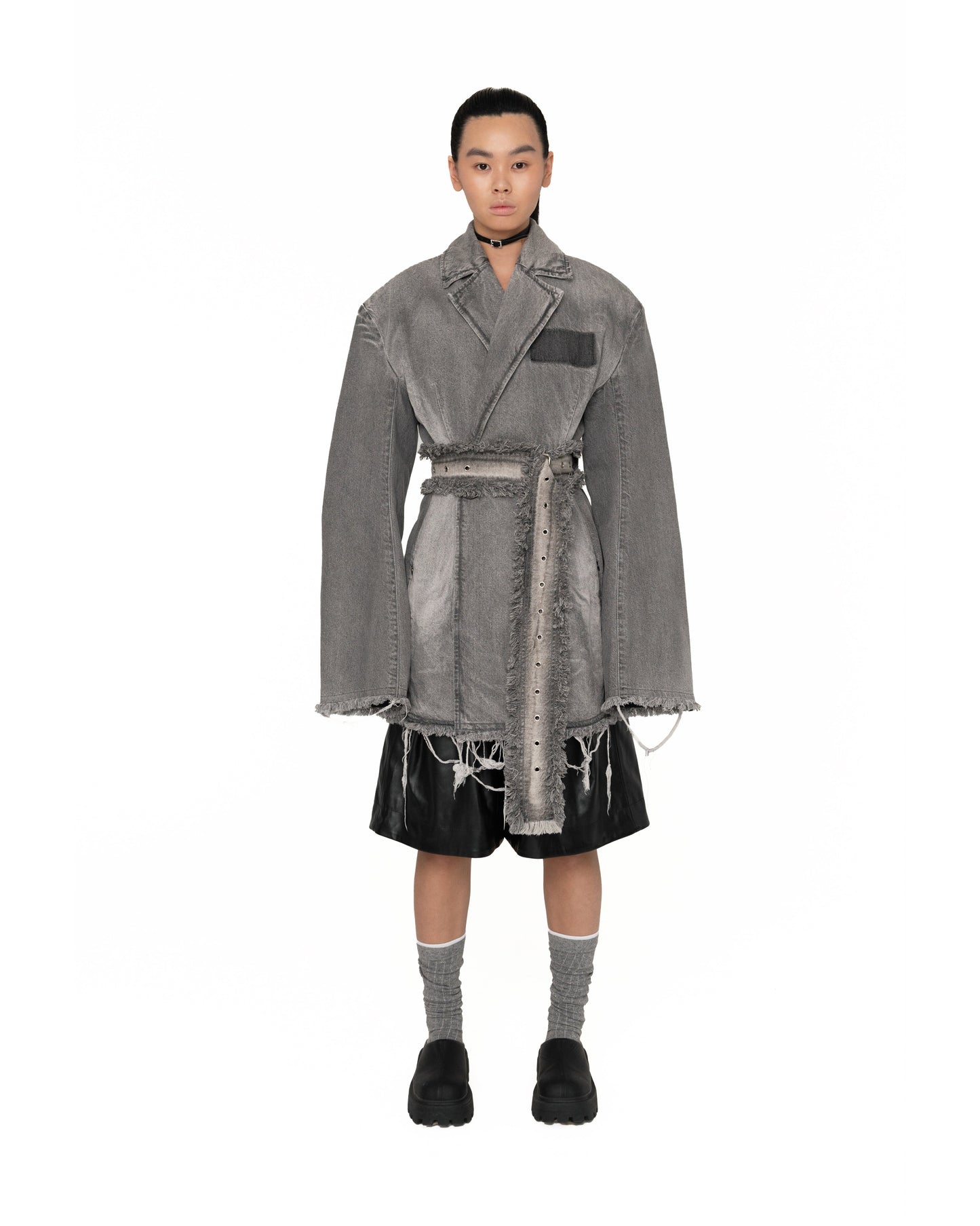 DISTRESSED HOURGLASS JACKET DRESS THEO