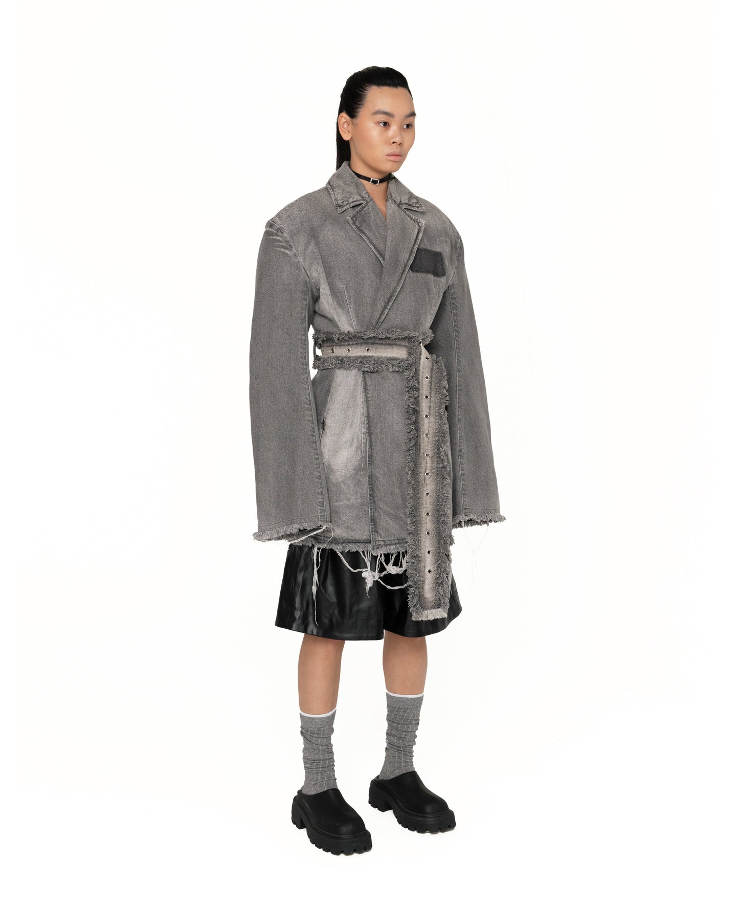 DISTRESSED HOURGLASS JACKET DRESS THEO