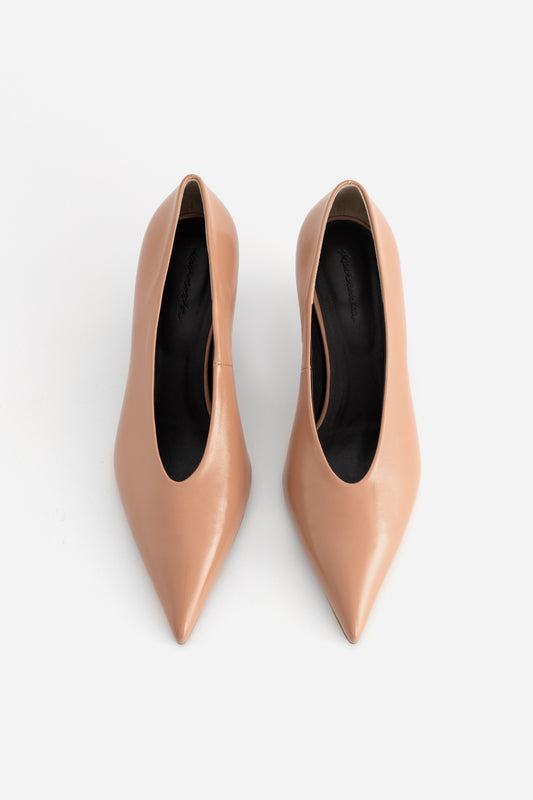 NELLIE BEIGE LEATHER PUMPS KACHOROVSKA