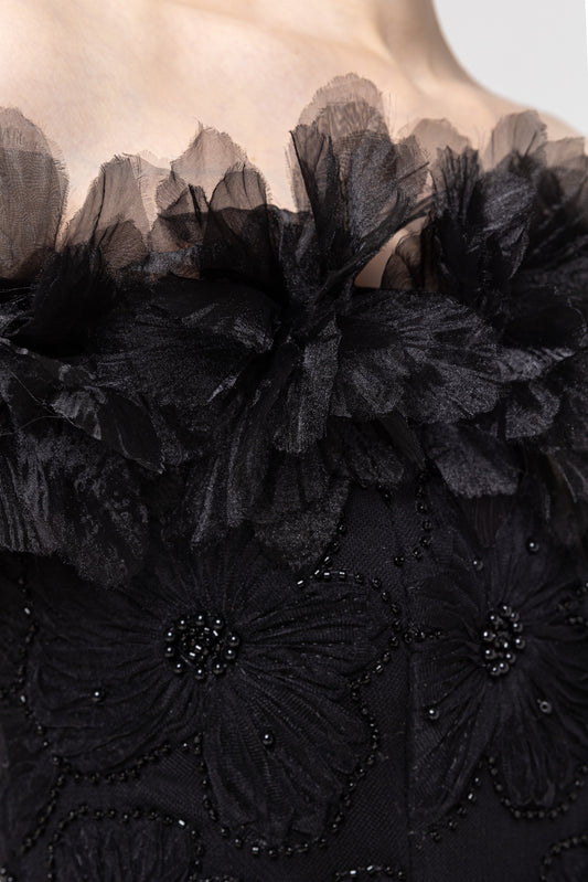 Floral-detail lace midi dress NISSA