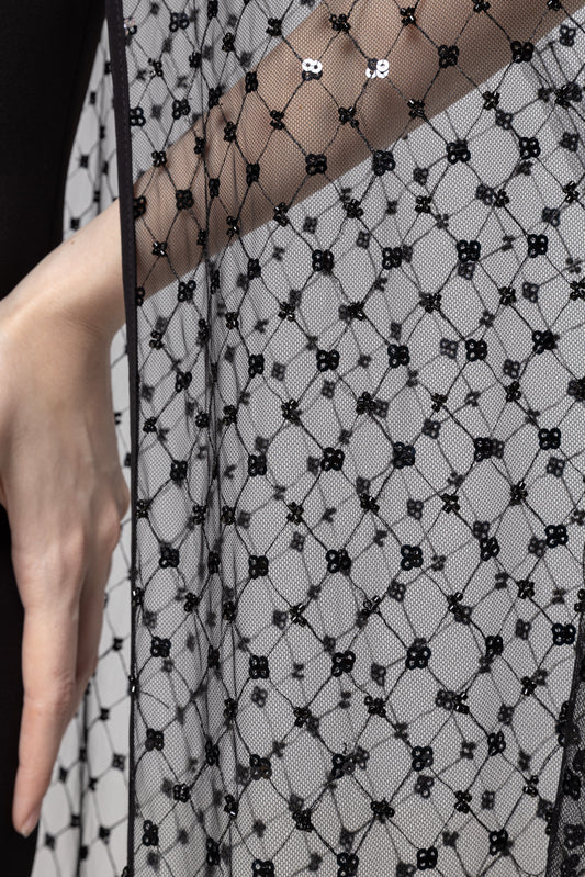 Sequined cape maxi dress NISSA