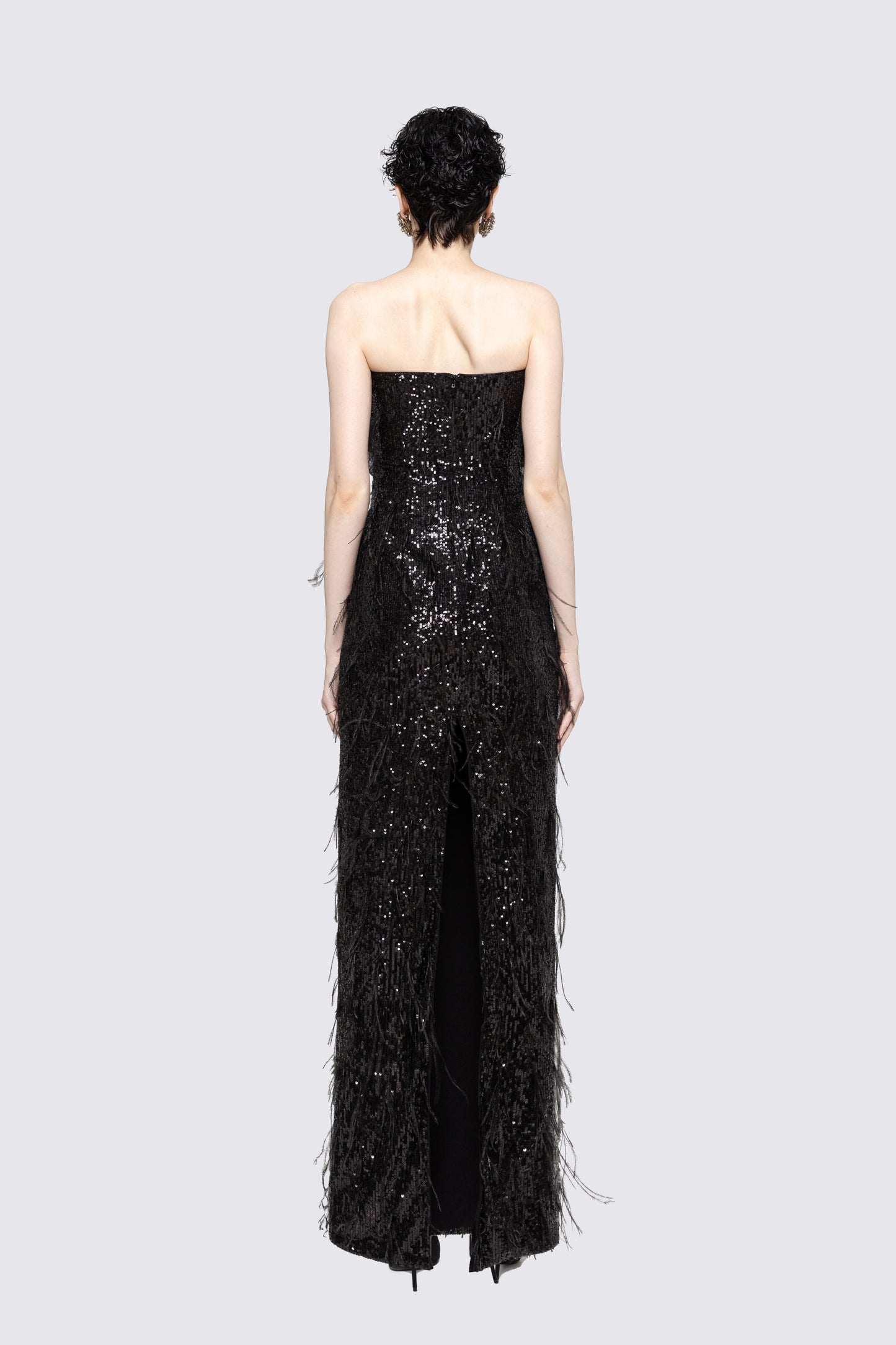 Floral-appliqué sequin maxi dress NISSA