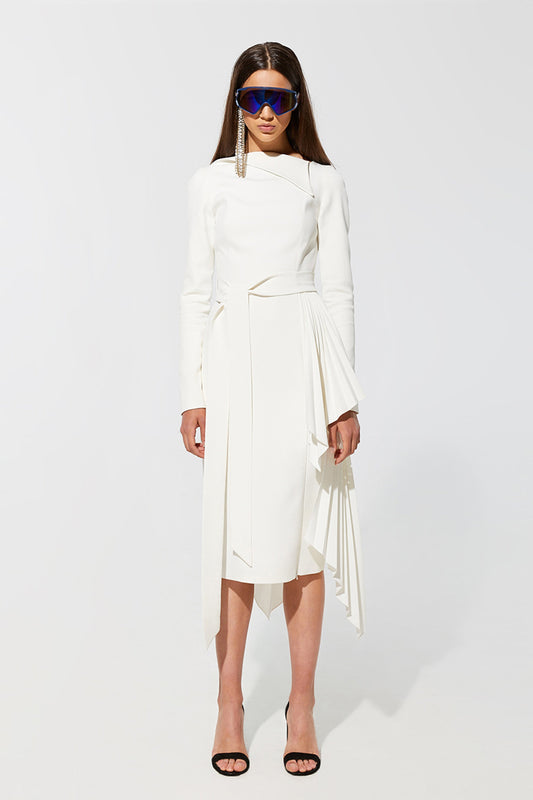 Side pleats pencil dress VALERY KOVALSKA