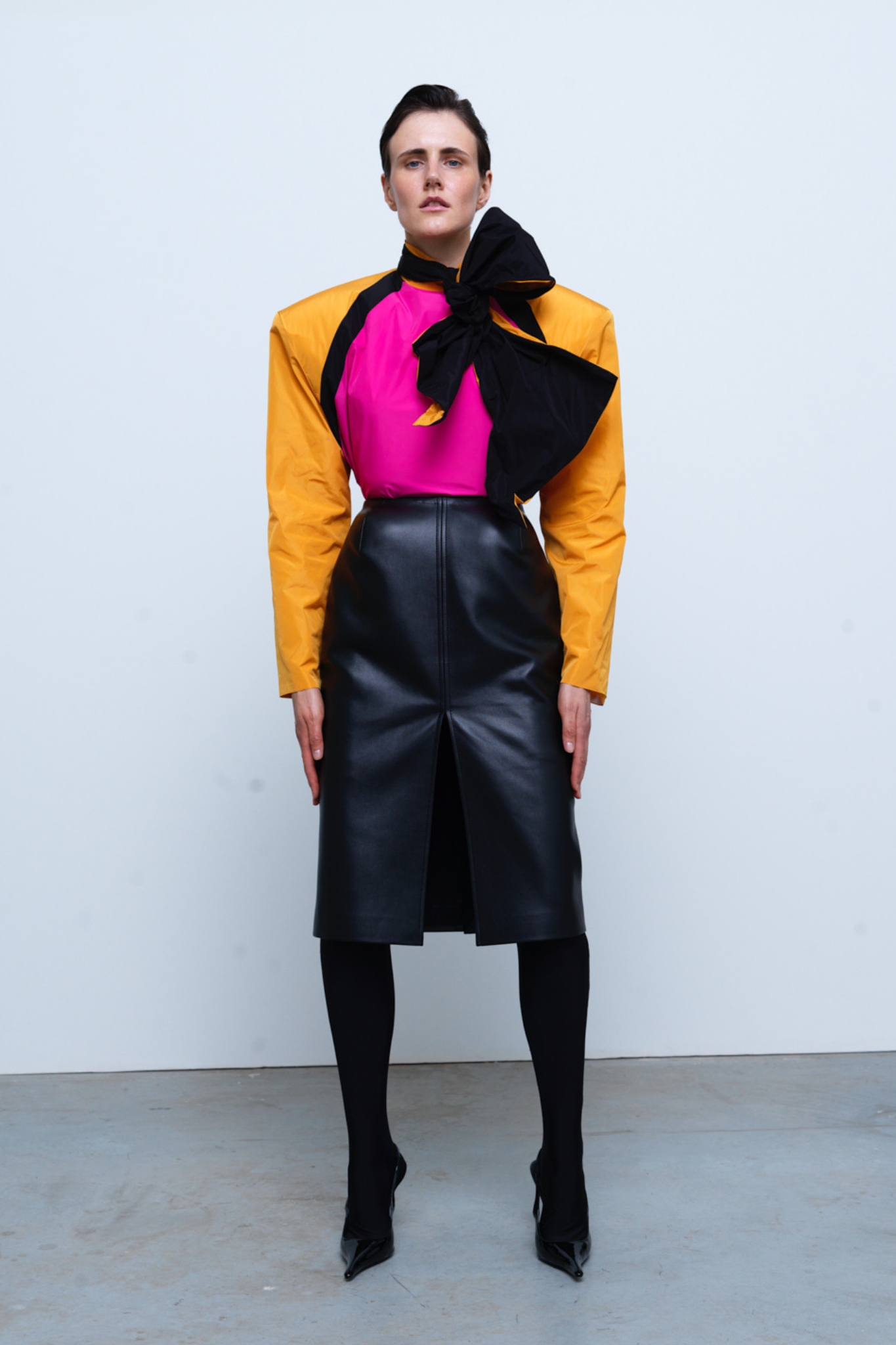 SKIRT #08 — Faux Leather Skirt with Hip Pads GUDU