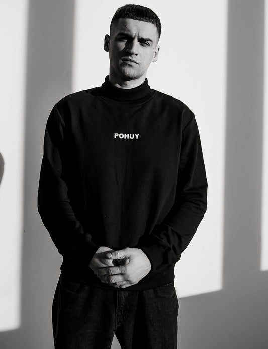 Sweatshirt black minimal POHUY