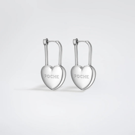 Heart Earrings Silver POCHÉ