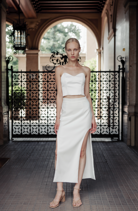 Ivory satin corset NOVITSKA