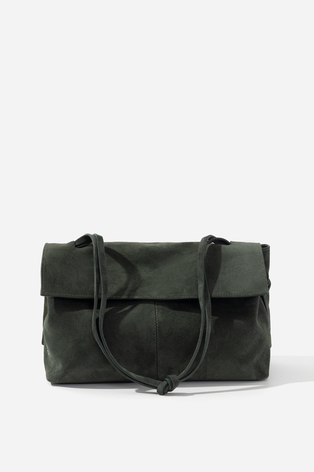 REBECCA GRANDE grey-green suede bag KACHOROVSKA