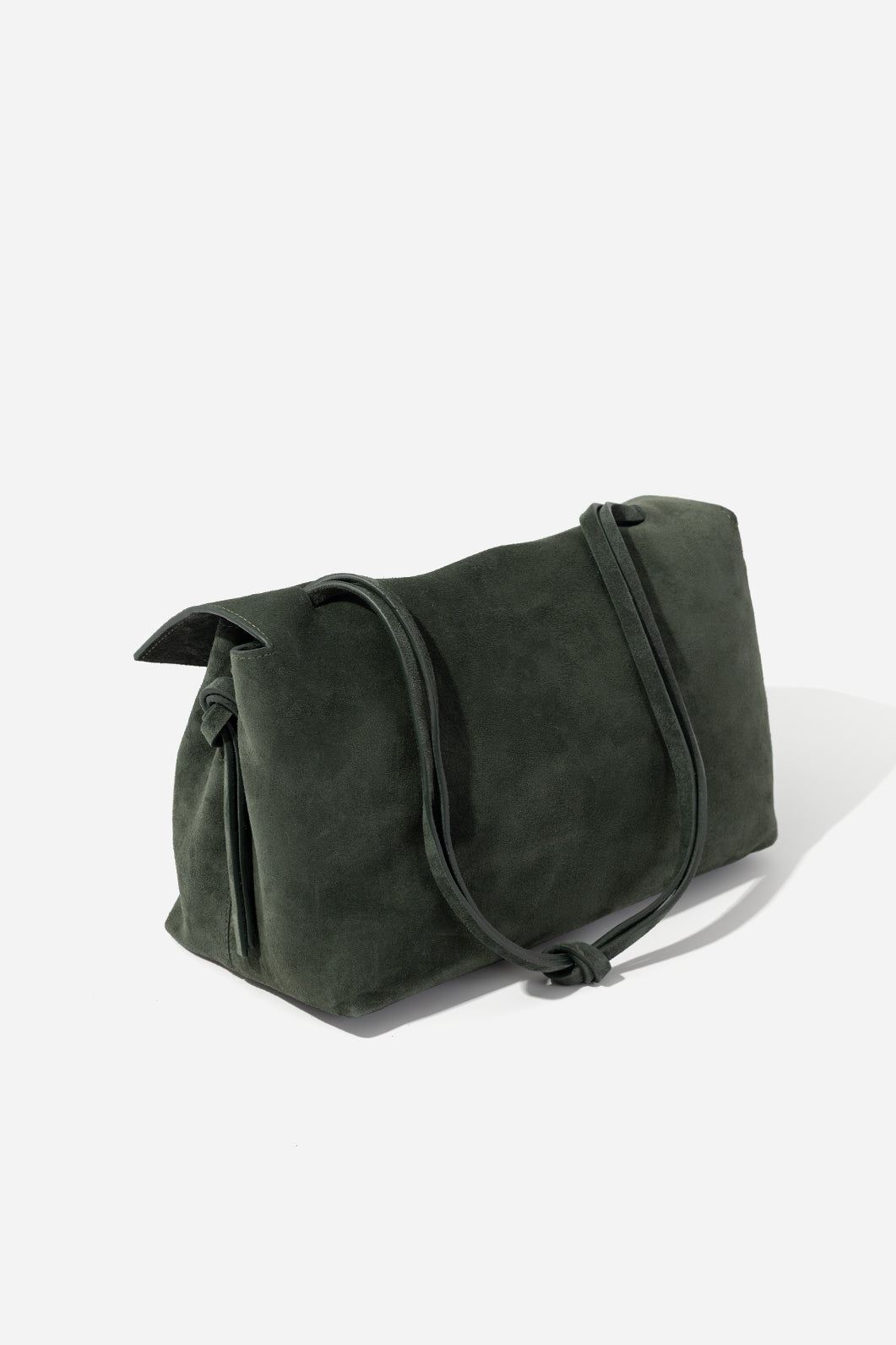 REBECCA GRANDE grey-green suede bag KACHOROVSKA