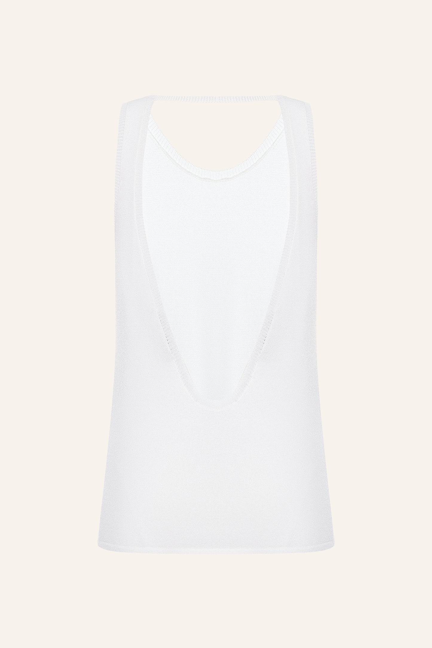 KNITTED TANK TOP WITH OPEN BACK KATERINA KVIT