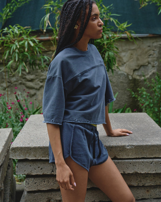 WASHED-OUT CROPPED T-SHIRT THEO