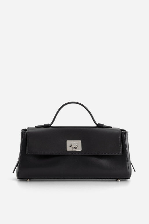 Ernestina Baguette Black Bag /Silver/ Kachorovska