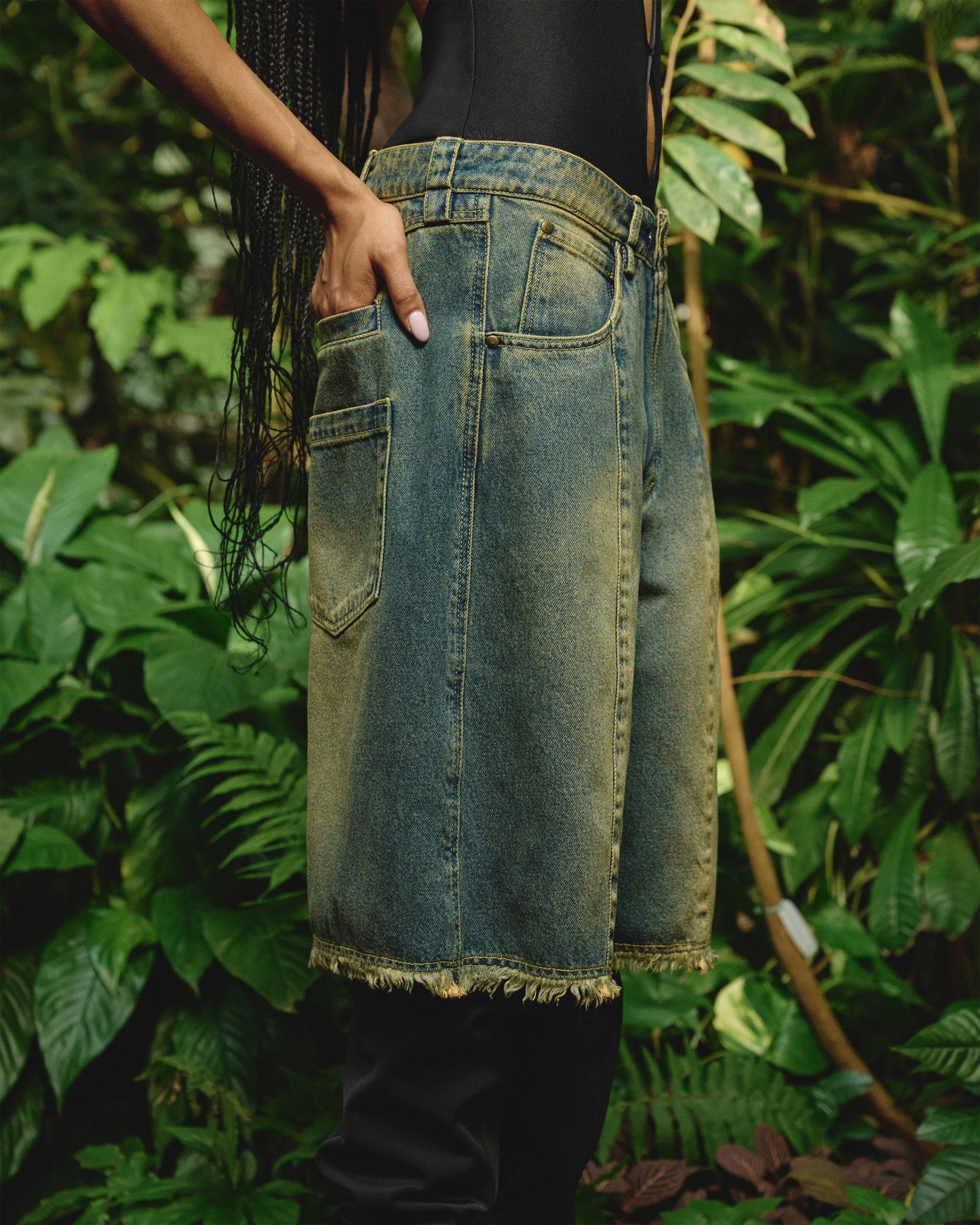 FADED BERMUDA BAGGY SHORTS THEO