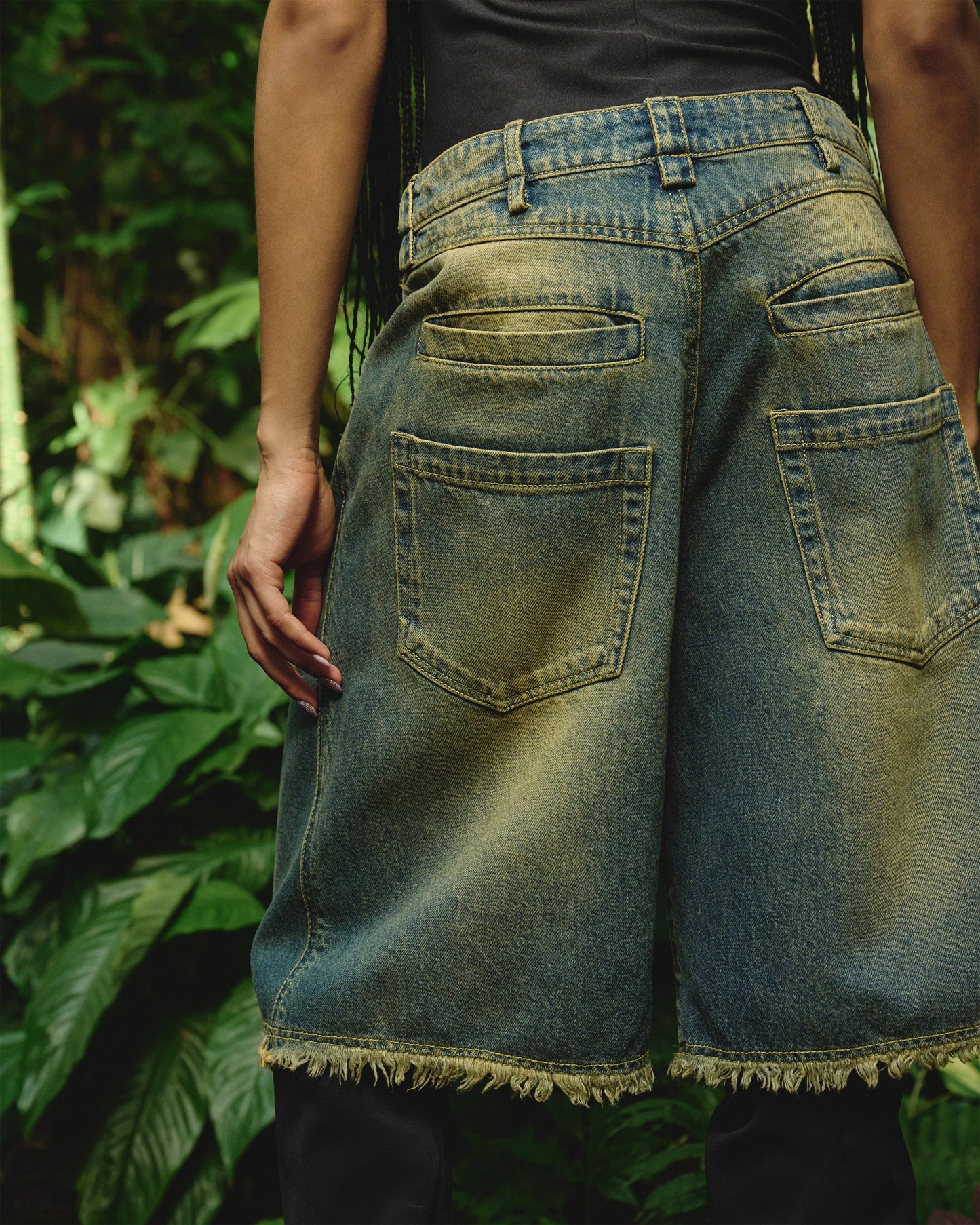 FADED BERMUDA BAGGY SHORTS THEO