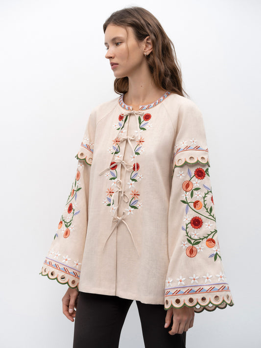 Women's embroidered blouse dedicated to the east Abrykosy W ETNODIM