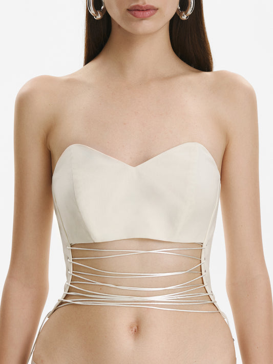 Lace-Up Corset Top VESTIAIRE D'UN OISEAU LIBRE