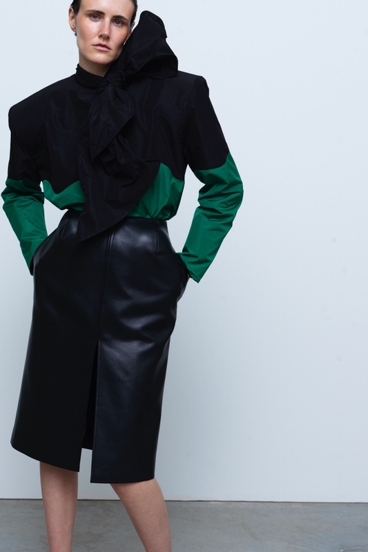 SKIRT #08 — Faux Leather Skirt with Hip Pads GUDU