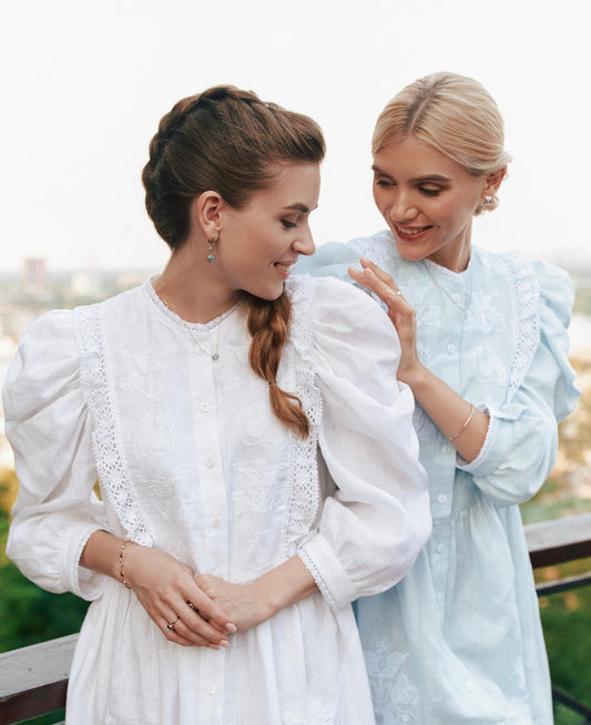 Family tree white mini dress FOBERINI